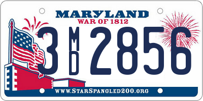 MD license plate 3MD2856