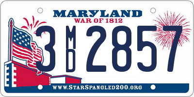 MD license plate 3MD2857