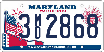 MD license plate 3MD2868