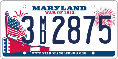 MD license plate 3MD2875