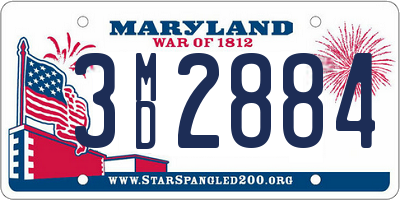 MD license plate 3MD2884