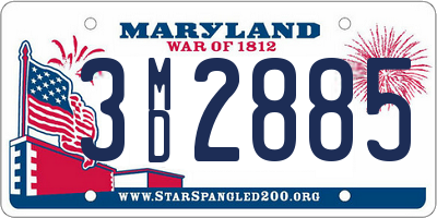 MD license plate 3MD2885