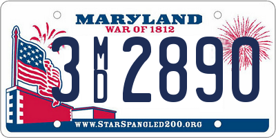 MD license plate 3MD2890