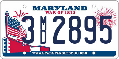 MD license plate 3MD2895