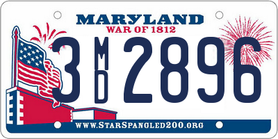 MD license plate 3MD2896
