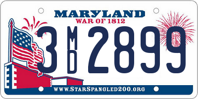 MD license plate 3MD2899