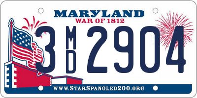 MD license plate 3MD2904