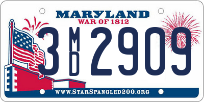 MD license plate 3MD2909