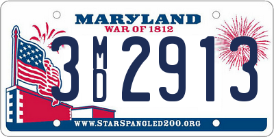 MD license plate 3MD2913