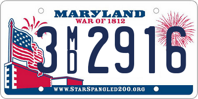 MD license plate 3MD2916