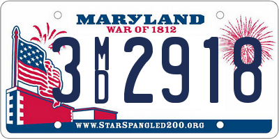 MD license plate 3MD2918