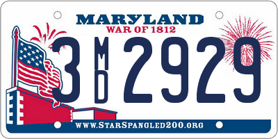 MD license plate 3MD2929