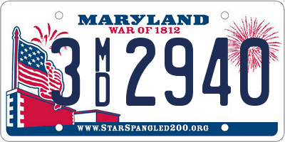 MD license plate 3MD2940