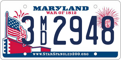 MD license plate 3MD2948