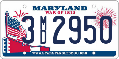 MD license plate 3MD2950