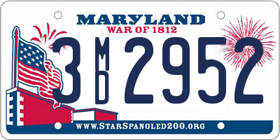 MD license plate 3MD2952