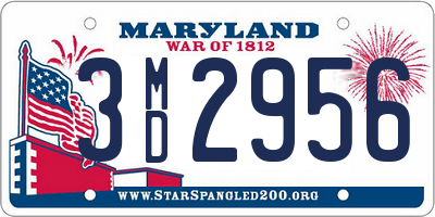 MD license plate 3MD2956