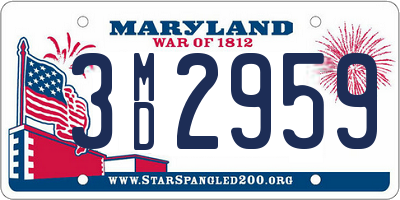 MD license plate 3MD2959