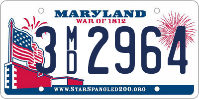 MD license plate 3MD2964