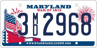 MD license plate 3MD2968