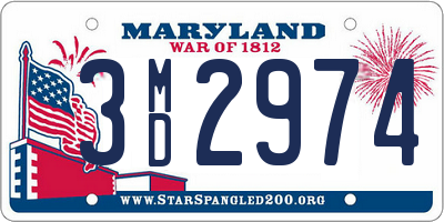 MD license plate 3MD2974