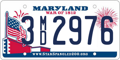 MD license plate 3MD2976