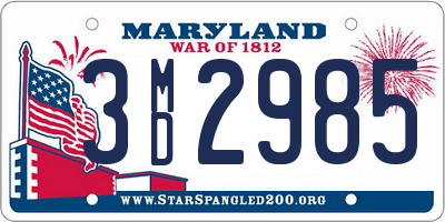 MD license plate 3MD2985