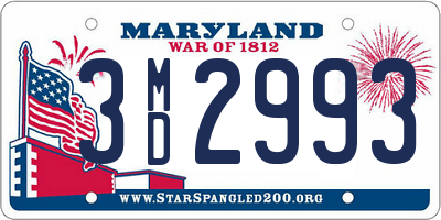 MD license plate 3MD2993