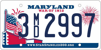 MD license plate 3MD2997