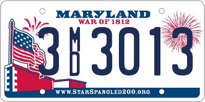 MD license plate 3MD3013