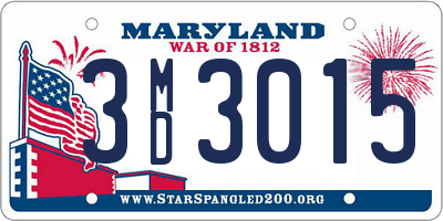 MD license plate 3MD3015