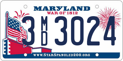 MD license plate 3MD3024