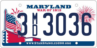 MD license plate 3MD3036