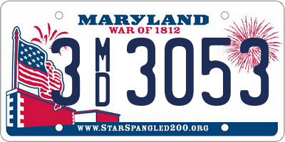 MD license plate 3MD3053