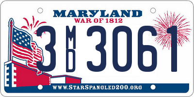 MD license plate 3MD3061