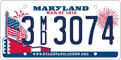 MD license plate 3MD3074
