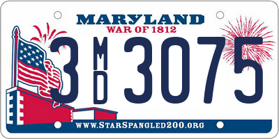 MD license plate 3MD3075