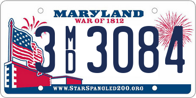 MD license plate 3MD3084