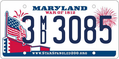 MD license plate 3MD3085