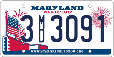 MD license plate 3MD3091