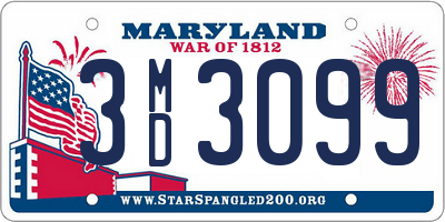 MD license plate 3MD3099