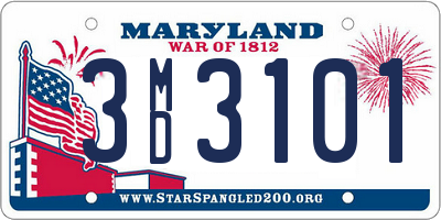 MD license plate 3MD3101