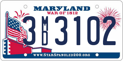 MD license plate 3MD3102