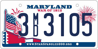 MD license plate 3MD3105