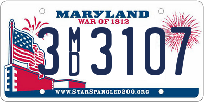 MD license plate 3MD3107