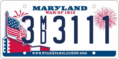 MD license plate 3MD3111