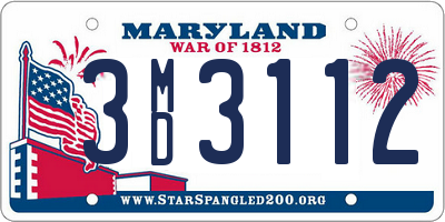 MD license plate 3MD3112