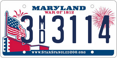 MD license plate 3MD3114