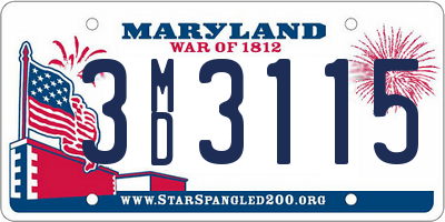 MD license plate 3MD3115