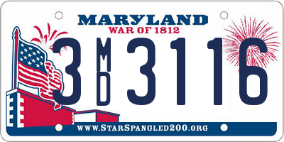 MD license plate 3MD3116